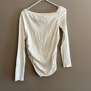 Zara Off-Shoulder White Long Sleeve Top